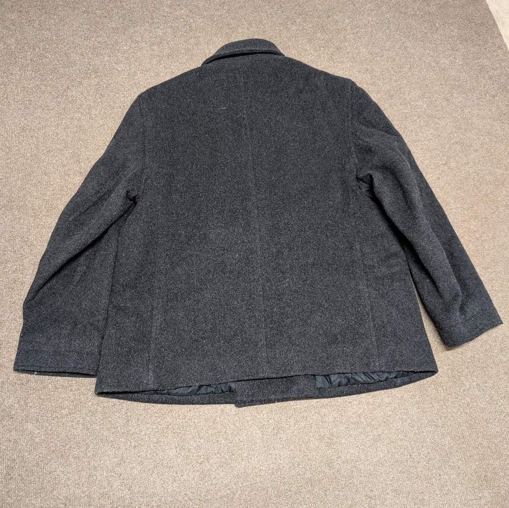 J. CREW Black Double Breasted Pea Coat Wool Cashmere (Women's Large) - Picture 3 of 6